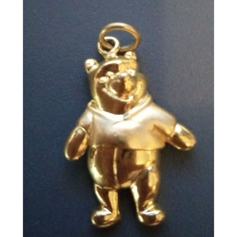 Disney Winnie the Pooh Charm Pendant 1.5 " Licensed Disney Gold Tone Movable - Picture 2 of 9